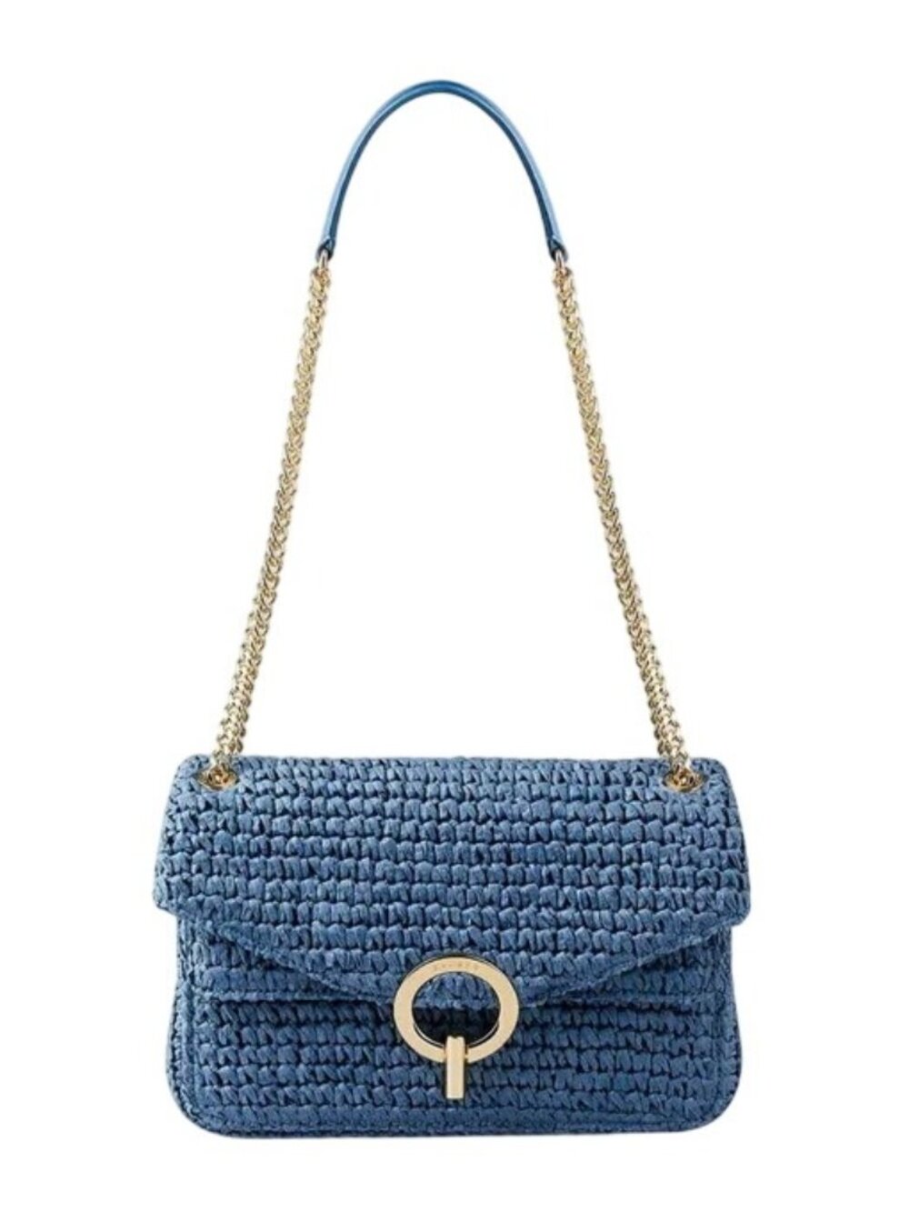 Sandro Raffia YZA Bag in Blue Womens Shoulder Crossbodybag handbag